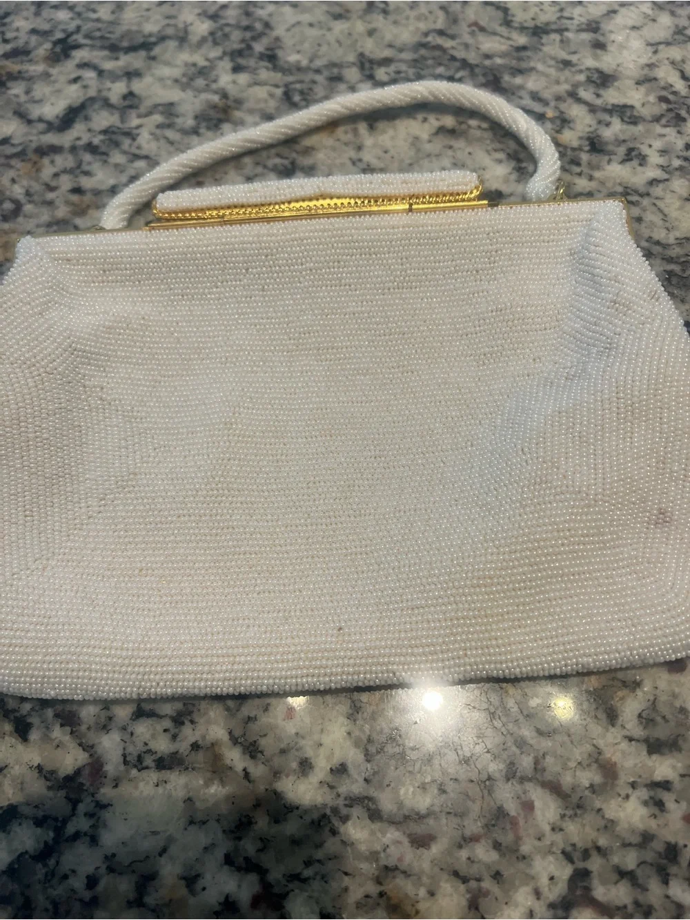 Voguemont MCM Elegant White Beaded Women’s Evening Bag